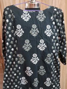 Stylish Black Printed Kurti short length