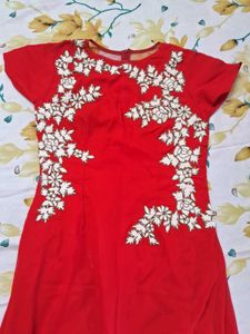 Stunning Red Embroidered Gown