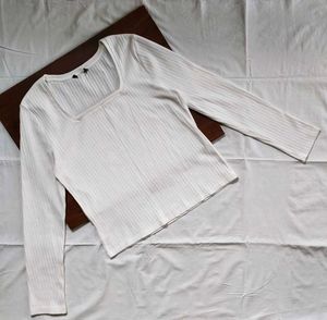 Square Neck Long Sleeve Top
