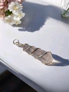 Clear Quartz Crystal Pencil Pendant