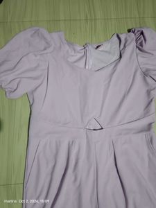 Lavender Puff Sleeve Cutout Jumpsuit