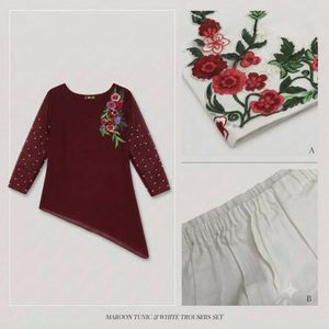 Beutiful Embroidered Kurta with Pants Set