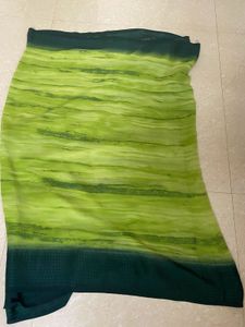 Saree green printed - daily wear