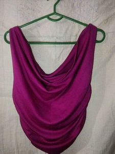 Purple Cowl Neck Top
