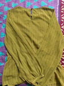 Stylish Olive Green Striped Top