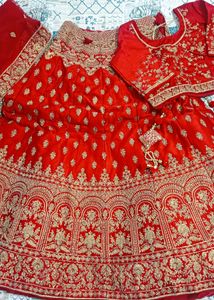 Red Embellished Bridal Lehenga Choli Set