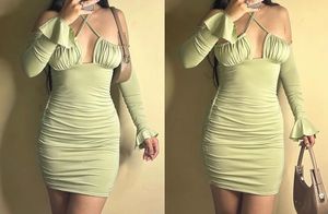 New Green Bodycon Mini Dress