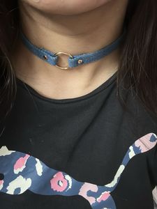 Blue Denim Fashion Choker Necklace
