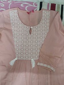 Pink Embroidered Kurta