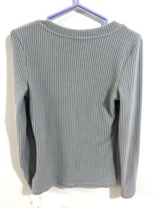 Y2K Ribbed V-Neck Long Sleeve Top