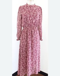 Vintage Paisley Print Maxi Dress