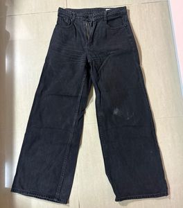 Black Wide Leg Denim Jeans