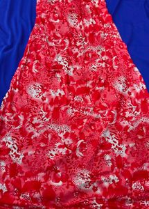 Vibrant Red Floral Print Blouse