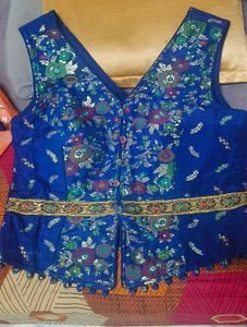 Blue Embroidered Indo Western wear