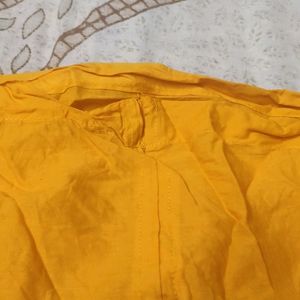 yellow colour pure cotton kalidar salwar