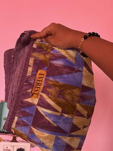 Vibrant Geometric Print Saree + gift
