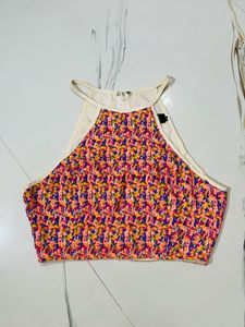 Vibrant Halter Neck Crop Top