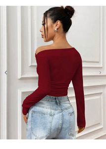 Chic Off-Shoulder Ruched Crop Top