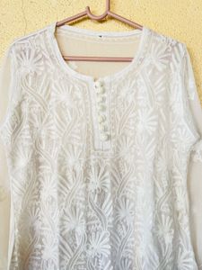 White Chikankari Kurta