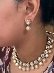 Elegant Pearl &amp; Crystal Choker Necklace