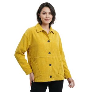 Sunny Yellow Corduroy Shirt Jacket