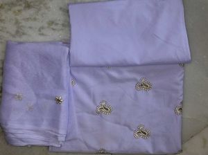 Light Purple Embroidered Dress Material