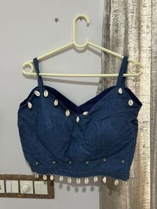 Navaratri denim blouse designer