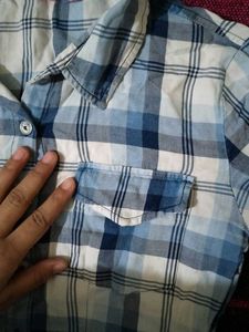 Blue Plaid Shirt Dress