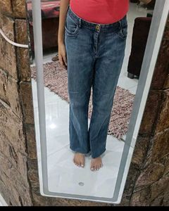 IMPORTED BLUE DENIM FLARED JEANS