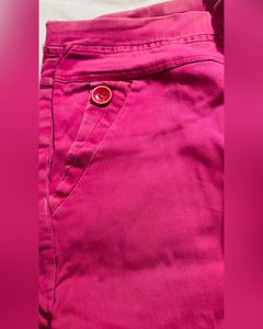 Pink Skinny Jeans with Unique Knee Patches