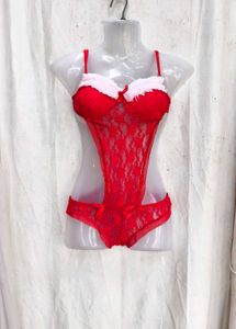 3168. Red Lace Teddy Bodysuit
