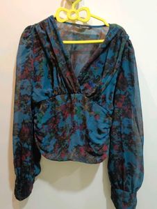 Floral Sheer Long Sleeve Top