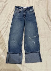 Zara Wide Leg Distressed Jeans