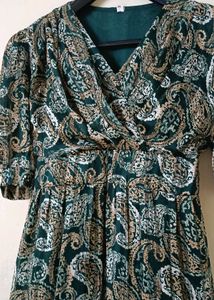 Elegant Paisley Print Maxi Dress