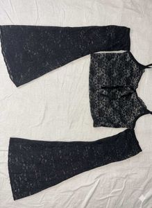 Elegant Black Lace Crop Top