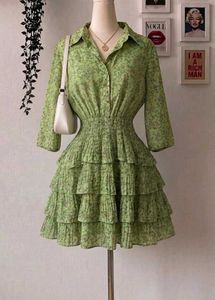 Chic Floral Print Tiered Mini Dress