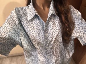 Leopard Print Button-Up Shirt