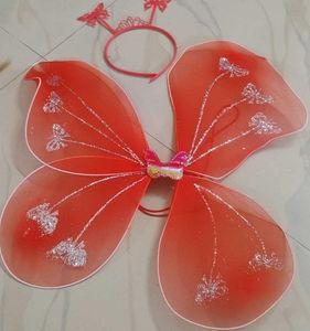 Red Fairy Costume Dress with Wings