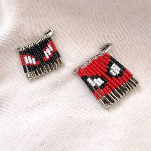 Spider-Man Beaded Safety Pin Brooch