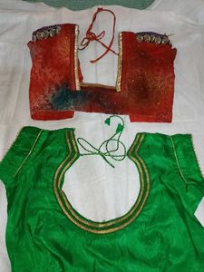 Red And Green Blouse Combo Offer