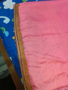 Beautiful party wear Pink Embellished Saree