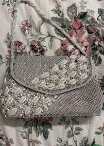 Beaded Shell Clutch Bag