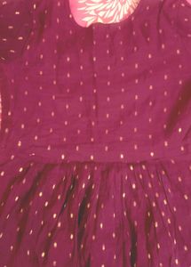 Purple kurta set with Organza floral duppata