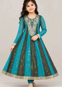 Beautiful Girls Teal & Black Kurti