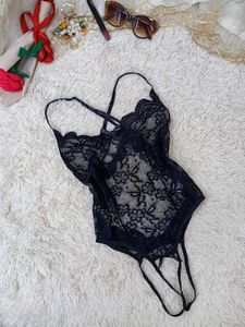 Elegant Black Lace Bodysuit