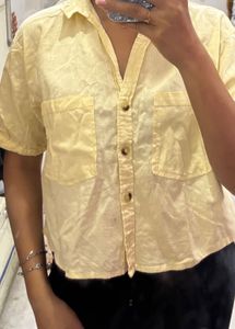 Casual Short Sleeve Button-Up Top