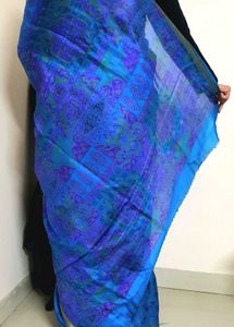 Elegant Blue Printed Saree