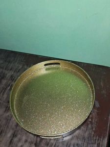 Sparkling Gold Round Serving Tray