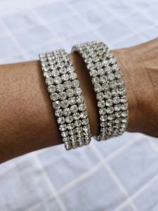 Fancy Sparkling Rhinestone Bracelets (Set of 2)
