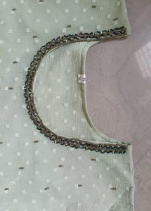 Elegant Mint Green Embroidered Kurta XL - XXL